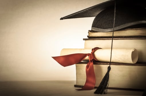 Scholarship cap and books