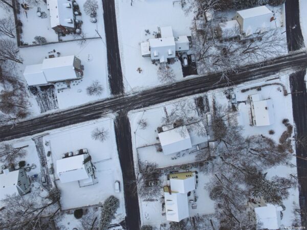 snowy intersection