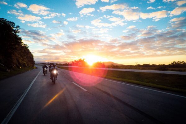 motorcycle at sunset